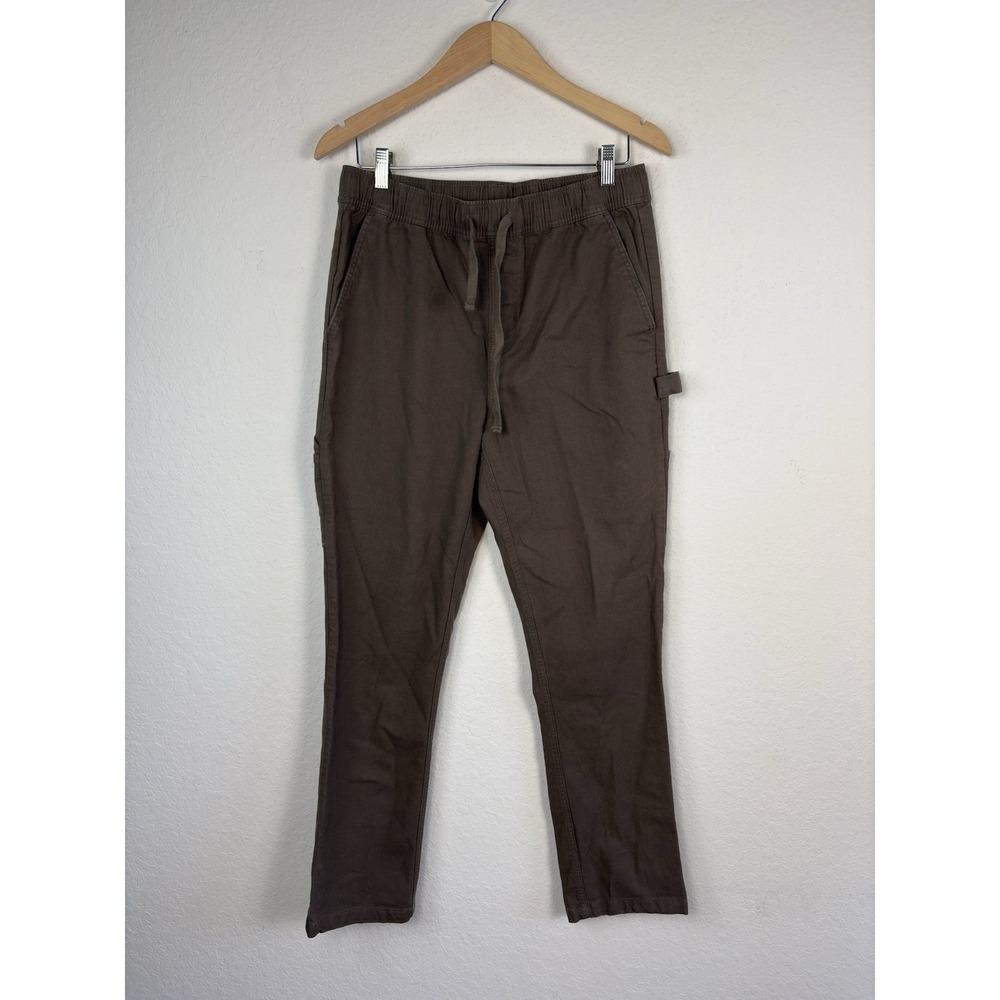 Katin Pants Mens L Brown Twill Pull On Carpenter Utility Casual Outdoors